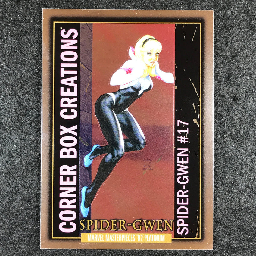 2024 Marvel Masterpieces '92 Platinum SPIDER-GWEN Corner Box Creations Base #18