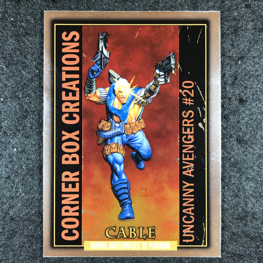 2024 Marvel Masterpieces '92 Platinum CABLE Corner Box Creations Base #20