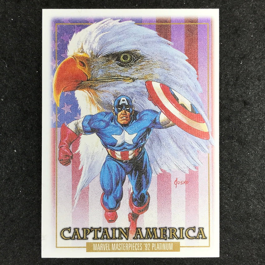 2024 Marvel Masterpieces '92 Platinum CAPTAIN AMERICA Base Canvas #16