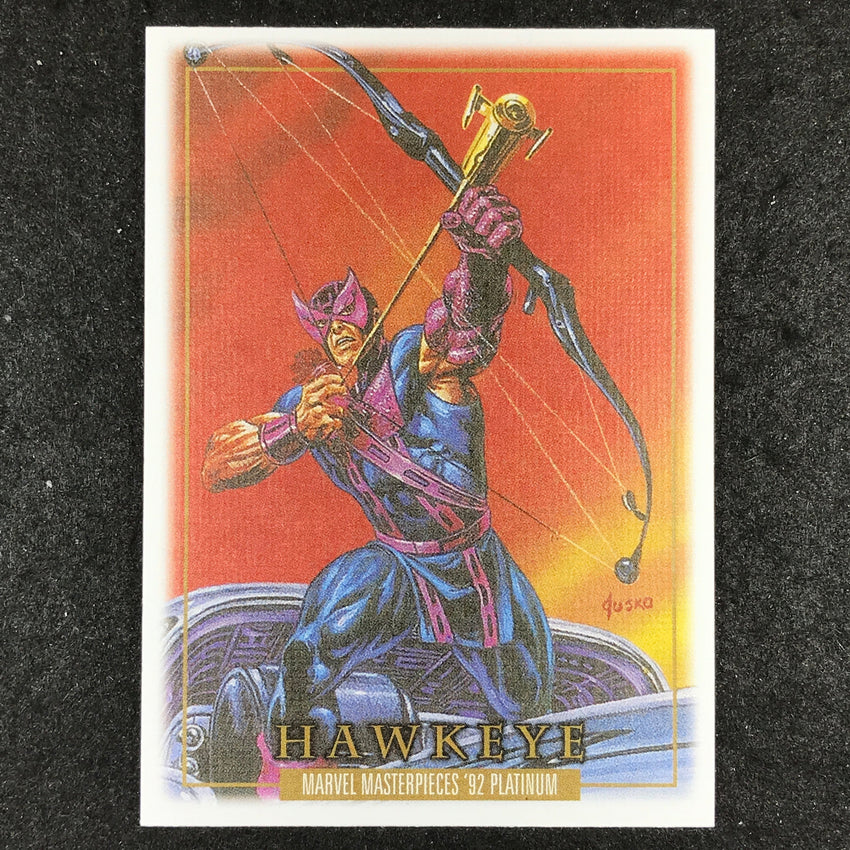 2024 Marvel Masterpieces '92 Platinum HAWKEYE Base Canvas #34