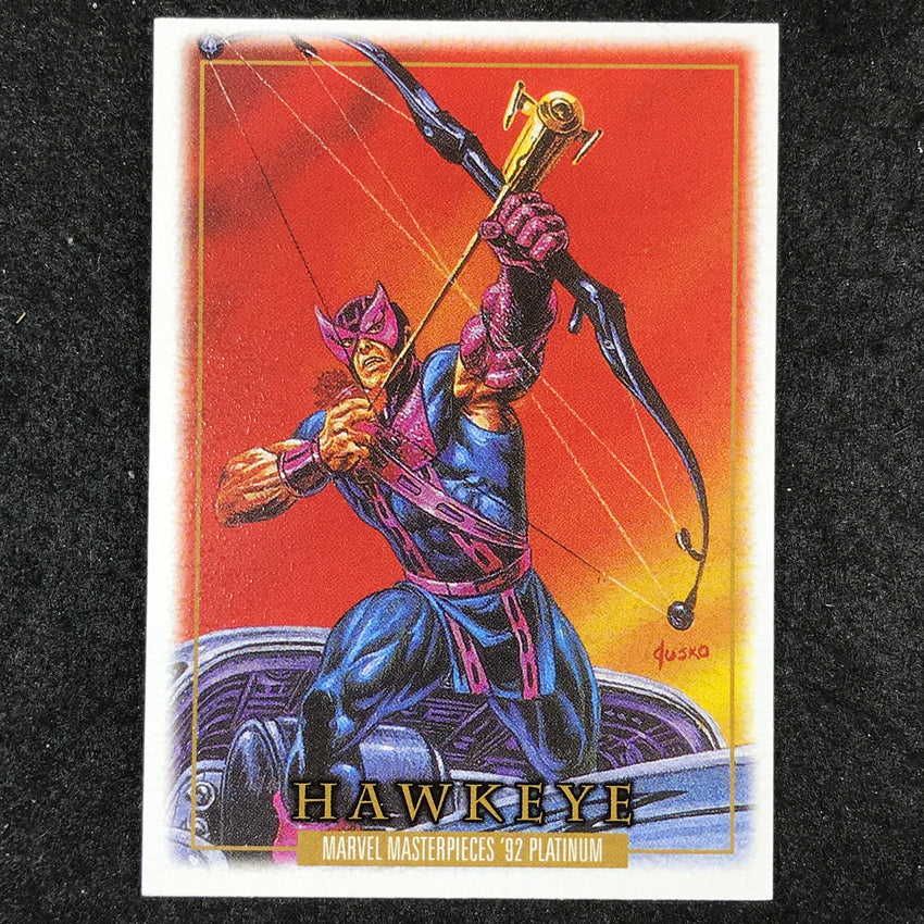 2024 Marvel Masterpieces '92 Platinum HAWKEYE Base Leather #34