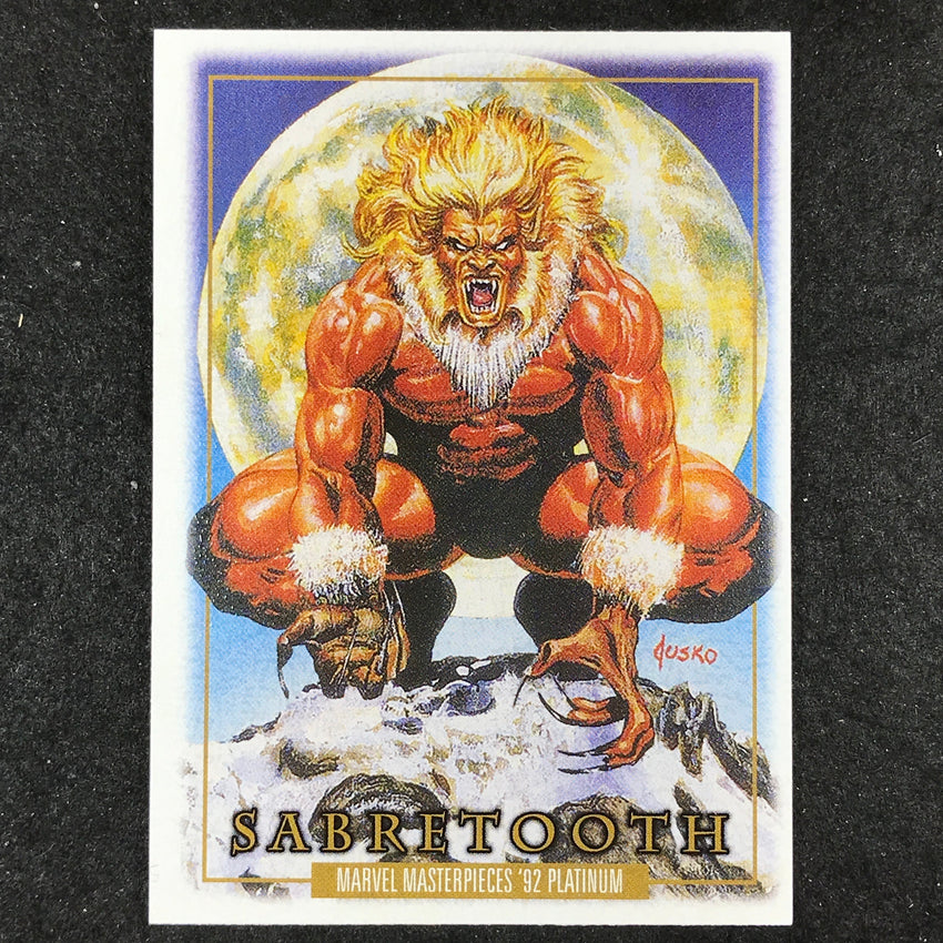 2024 Marvel Masterpieces '92 Platinum SABRETOOTH Base Leather #78