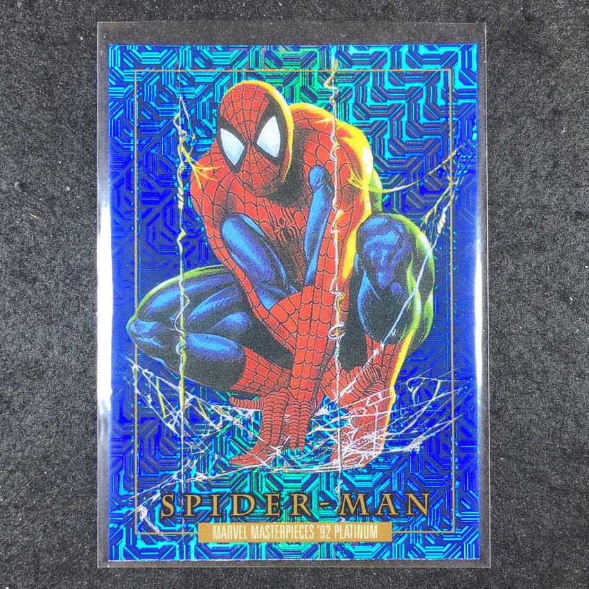 2024 Marvel Masterpieces '92 Platinum SPIDER-MAN Base Blue Traxx #87
