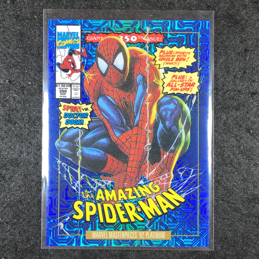 2024 Marvel Masterpieces '92 Platinum SPIDER-MAN Variant Cover Blue Traxx #87-V