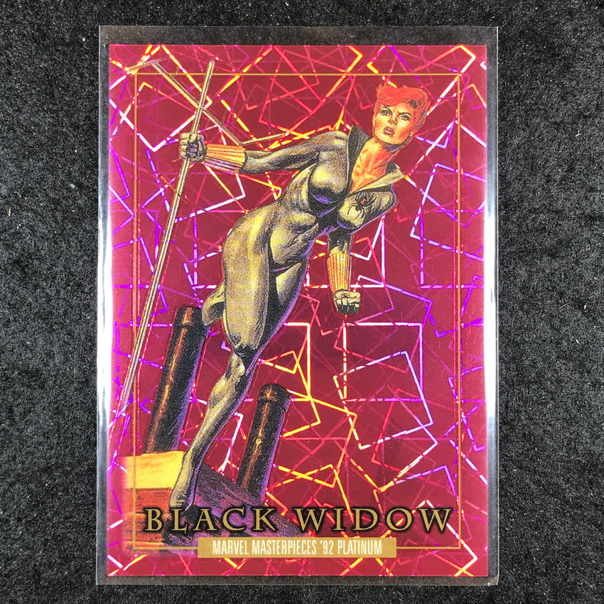 2024 Marvel Masterpieces '92 Platinum BLACK WIDOW Base Pink Laser 208/992 #3