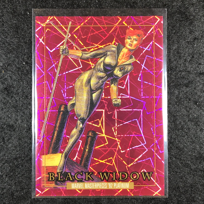 2024 Marvel Masterpieces '92 Platinum BLACK WIDOW Base Pink Laser 722/992 #3