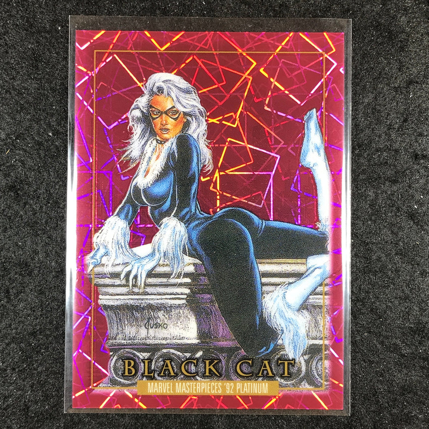 2024 Marvel Masterpieces '92 Platinum BLACK CAT Base Pink Laser 95/992 #5