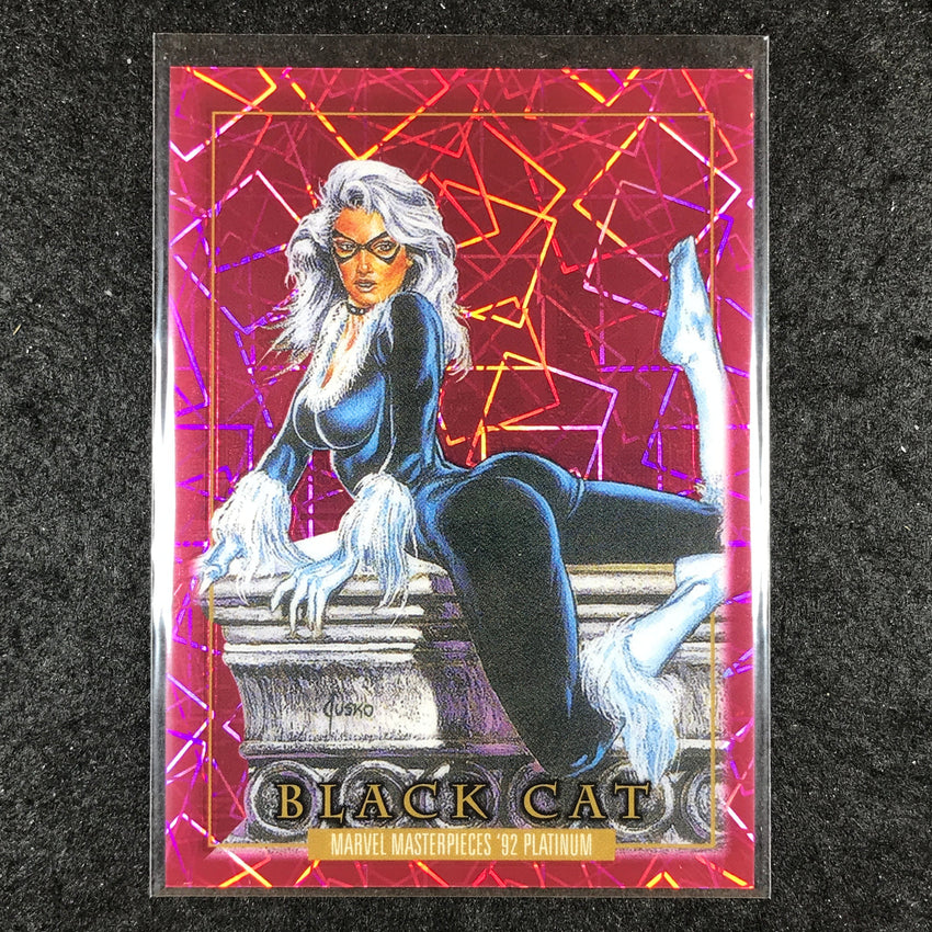 2024 Marvel Masterpieces '92 Platinum BLACK CAT Base Pink Laser 343/992 #5