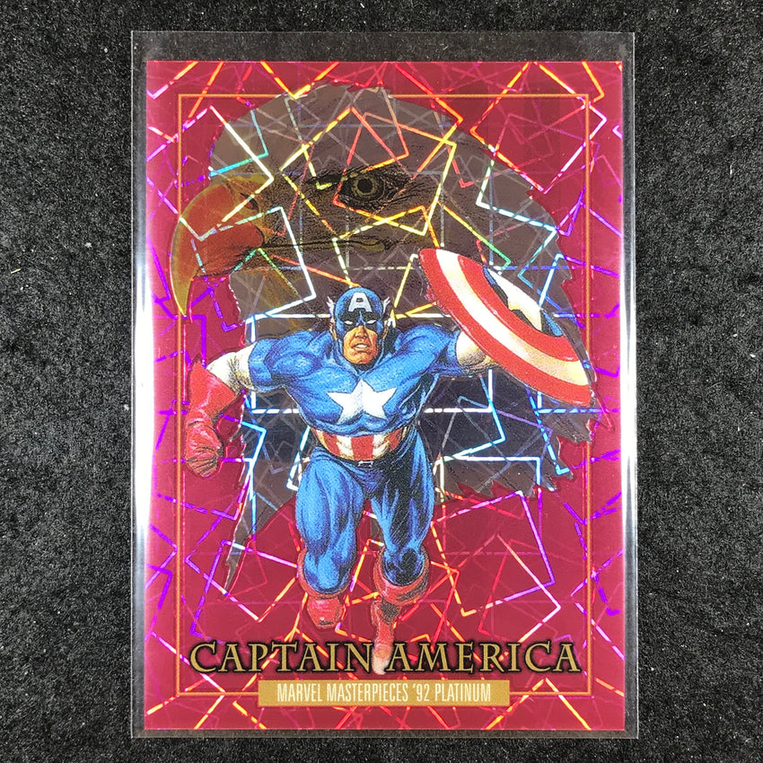 2024 Marvel Masterpieces '92 Platinum CAPTAIN AMERICA Base Pink Laser 82/992 #16