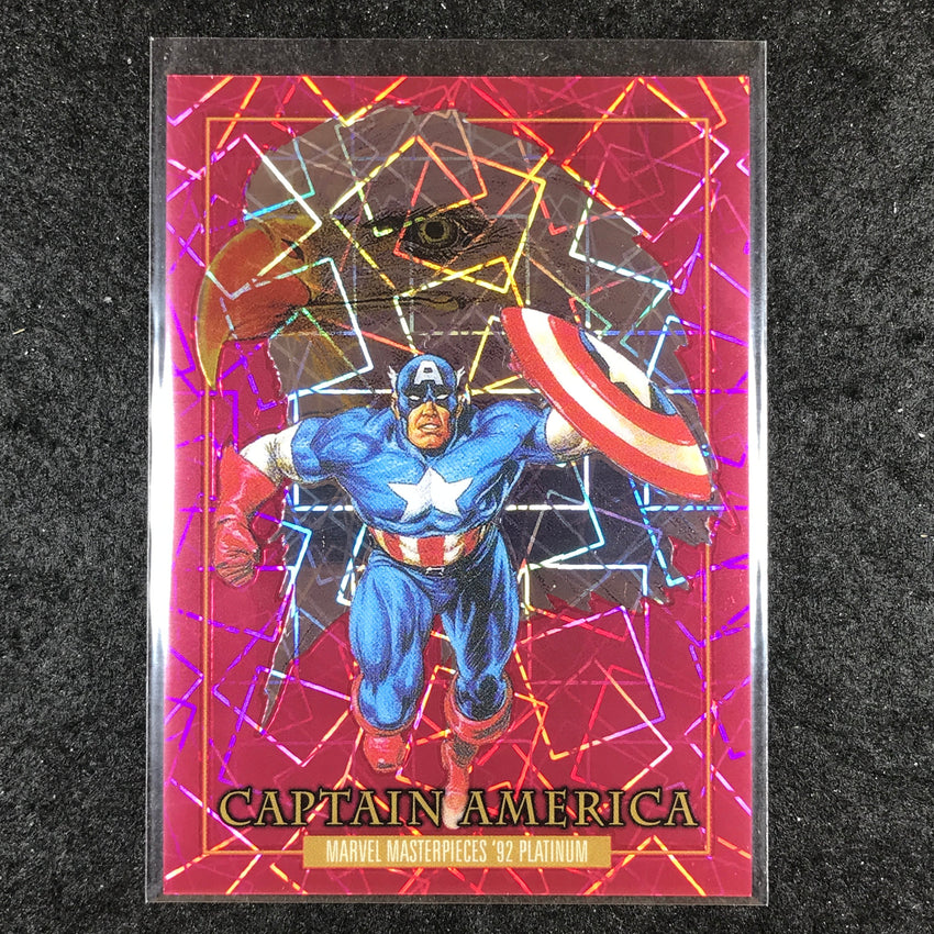 2024 Marvel Masterpieces '92 Platinum CAPTAIN AMERICA Pink Laser 223/992 #16