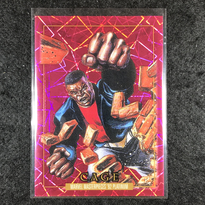 2024 Marvel Masterpieces '92 Platinum CAGE Base Pink Laser 447/992 #17