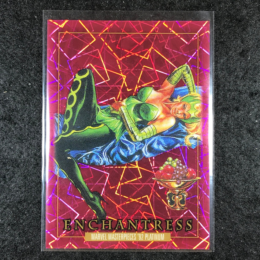 2024 Marvel Masterpieces '92 Platinum ENCHANTRESS Base Pink Laser 558/992 #21