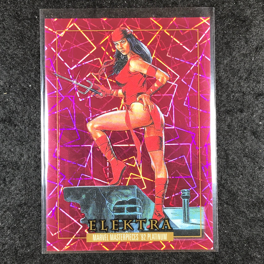 2024 Marvel Masterpieces '92 Platinum ELEKTRA Base Pink Laser 29/992 #22