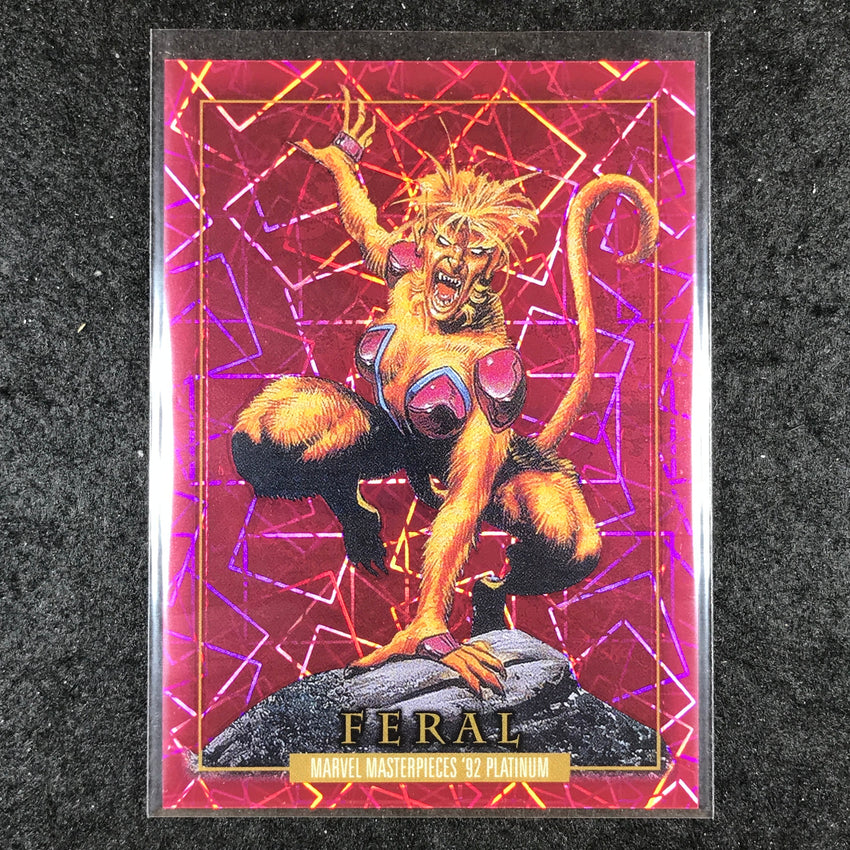 2024 Marvel Masterpieces '92 Platinum FERAL Base Pink Laser 38/992 #55
