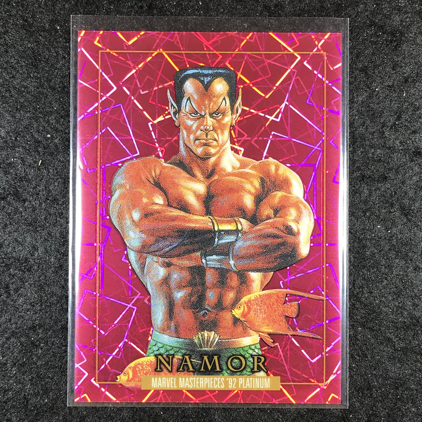 2024 Marvel Masterpieces '92 Platinum NAMOR Base Pink Laser 520/992 #57