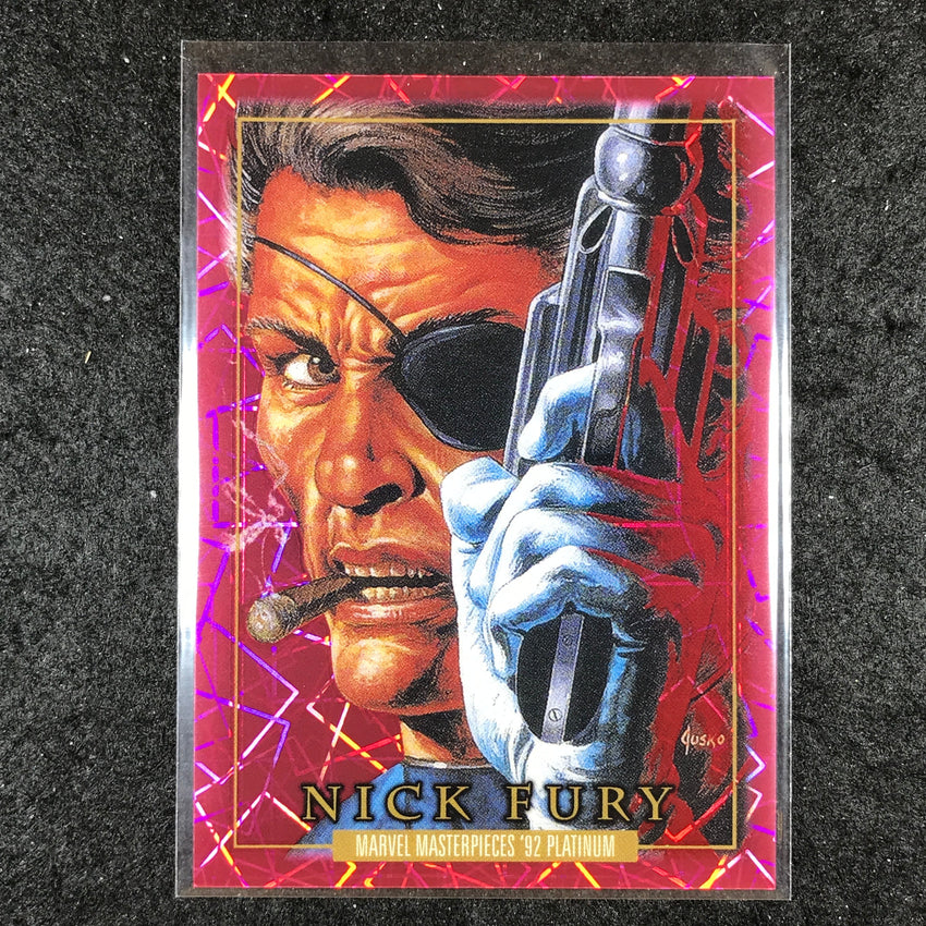 2024 Marvel Masterpieces '92 Platinum NICK FURY Base Pink Laser 146/992 #64