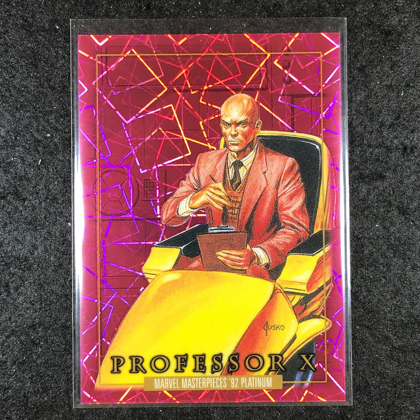 2024 Marvel Masterpieces '92 Platinum PROFESSOR X Base Pink Laser 231/992 #66