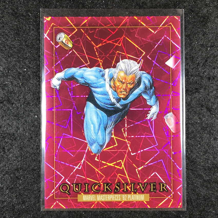 2024 Marvel Masterpieces '92 Platinum QUICKSILVER Base Pink Laser 613/992 #71