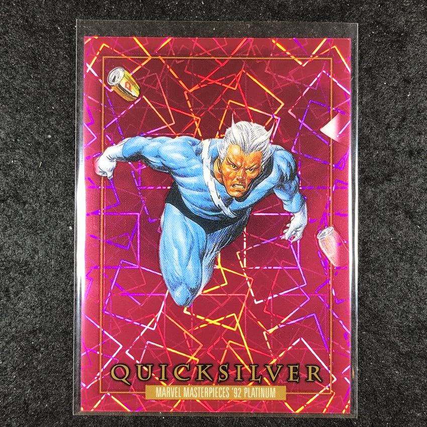 2024 Marvel Masterpieces '92 Platinum QUICKSILVER Base Pink Laser 815/992 #71