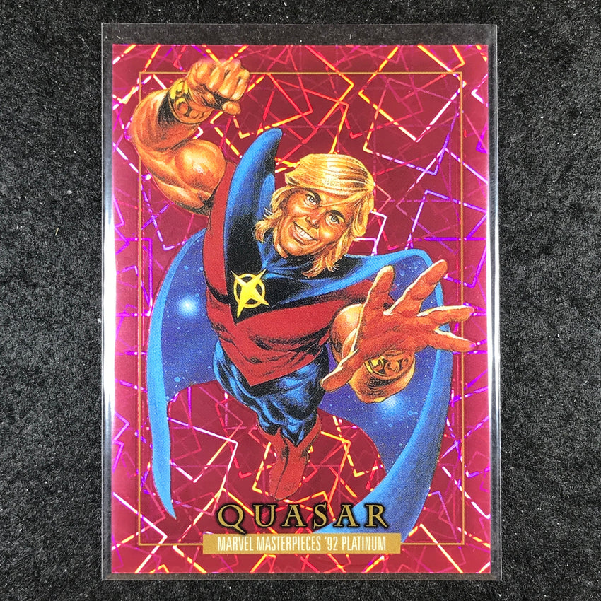2024 Marvel Masterpieces '92 Platinum QUASAR Base Pink Laser 814/992 #72