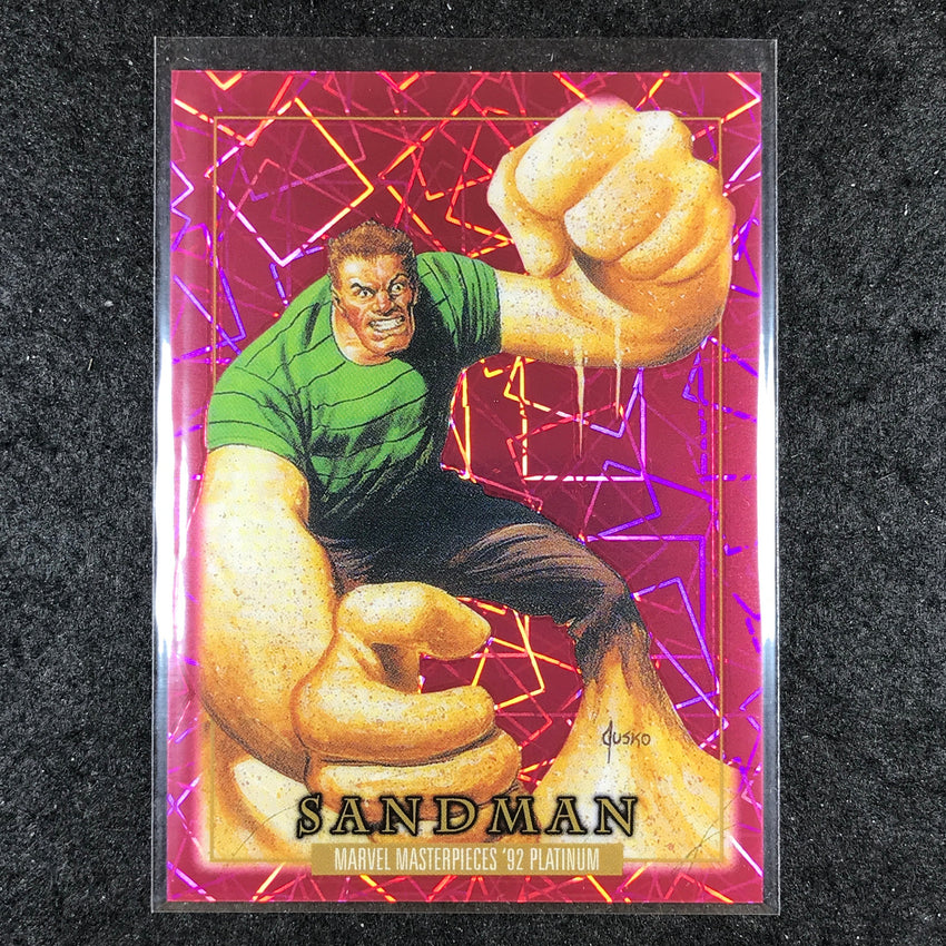 2024 Marvel Masterpieces '92 Platinum SANDMAN Base Pink Laser 814/992 #77