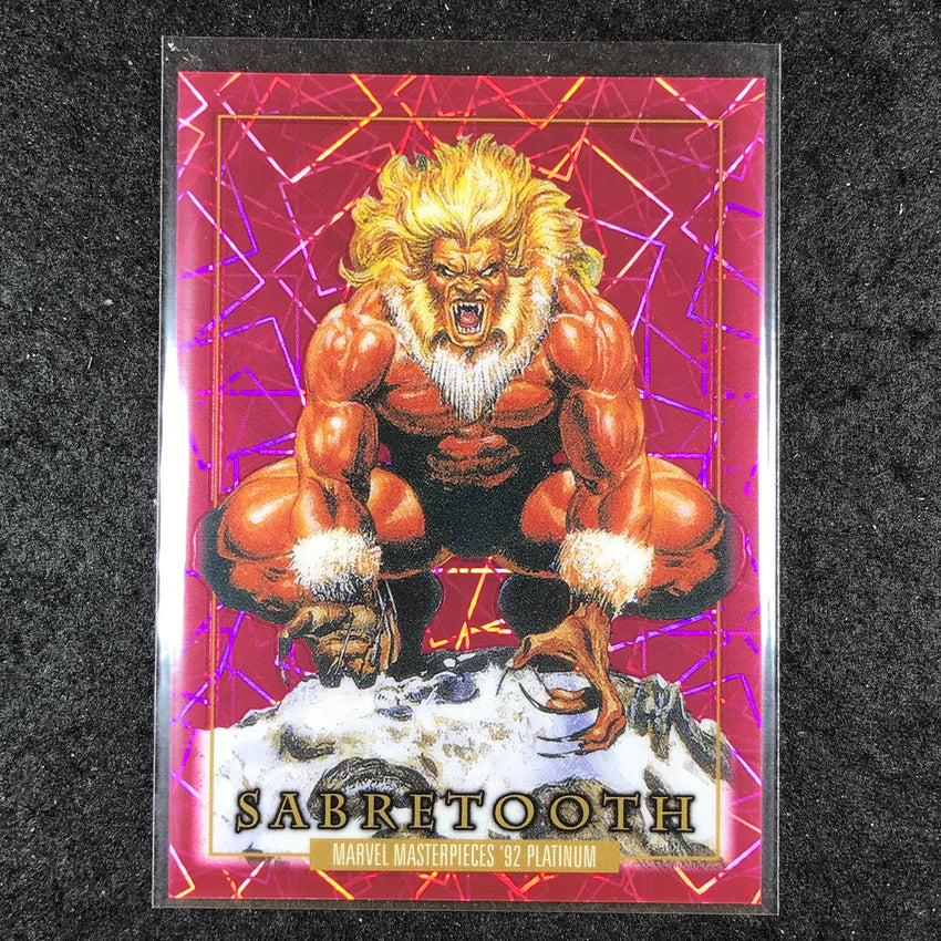 2024 Marvel Masterpieces '92 Platinum SABRETOOTH Base Pink Laser 287/992 #78