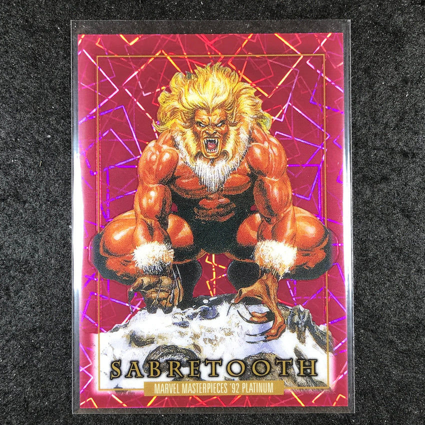 2024 Marvel Masterpieces '92 Platinum SABRETOOTH Base Pink Laser 324/992 #78