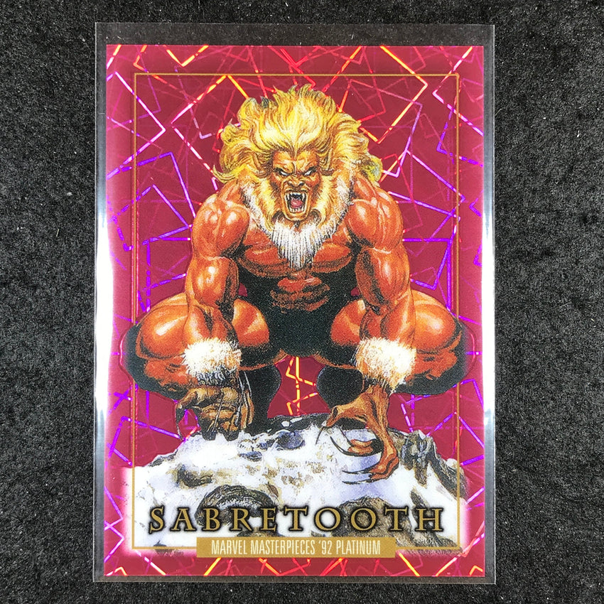 2024 Marvel Masterpieces '92 Platinum SABRETOOTH Base Pink Laser 816/992 #78