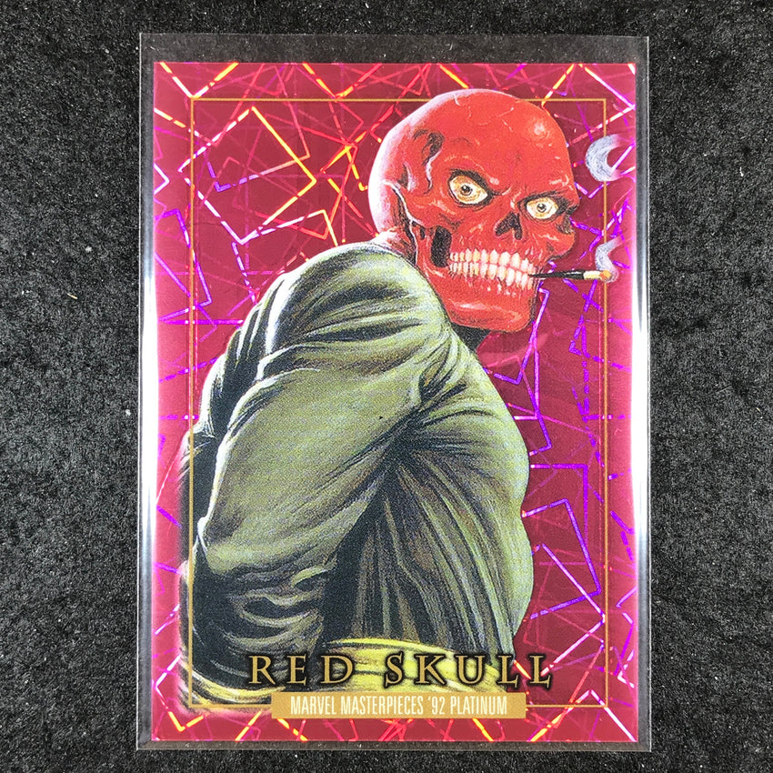 2024 Marvel Masterpieces '92 Platinum RED SKULL Base Pink Laser 205/992 #80