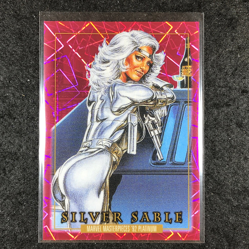 2024 Marvel Masterpieces '92 Platinum SILVER SABLE Base Pink Laser 502/992 #81