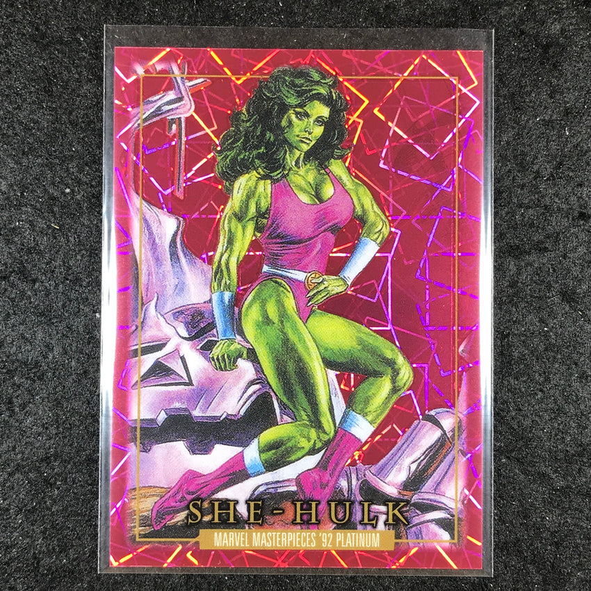 2024 Marvel Masterpieces '92 Platinum SHE-HULK Base Pink Laser 434/992 #82
