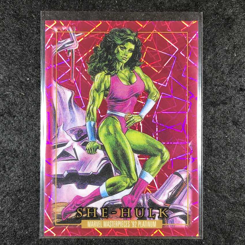 2024 Marvel Masterpieces '92 Platinum SHE-HULK Base Pink Laser 674/992 #82