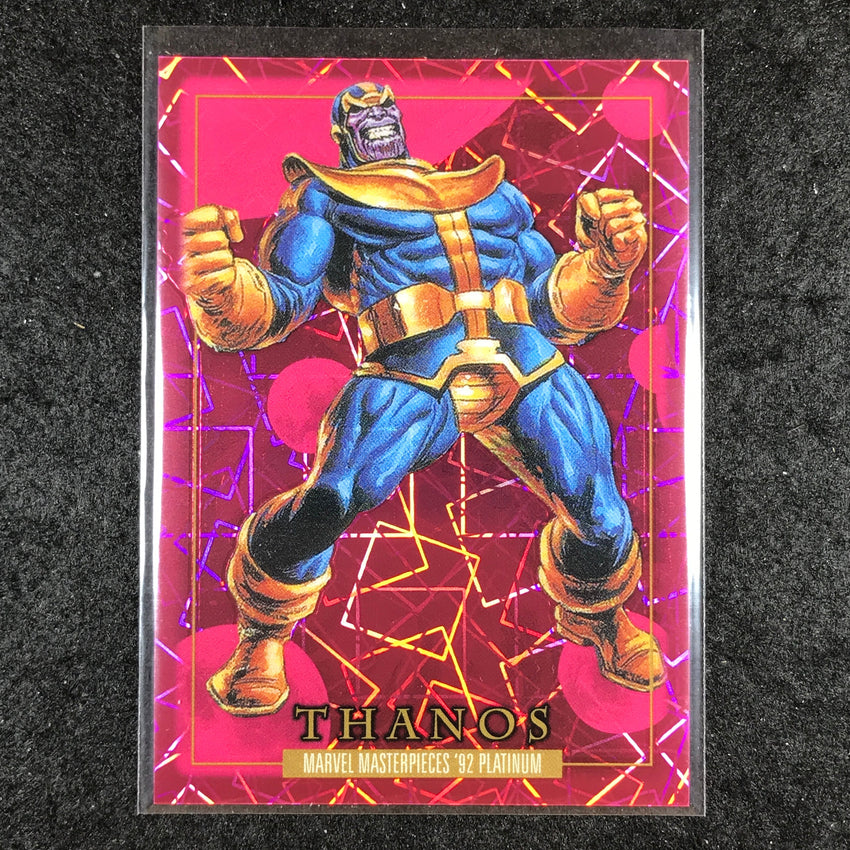 2024 Marvel Masterpieces '92 Platinum THANOS Base Pink Laser 224/992 #83