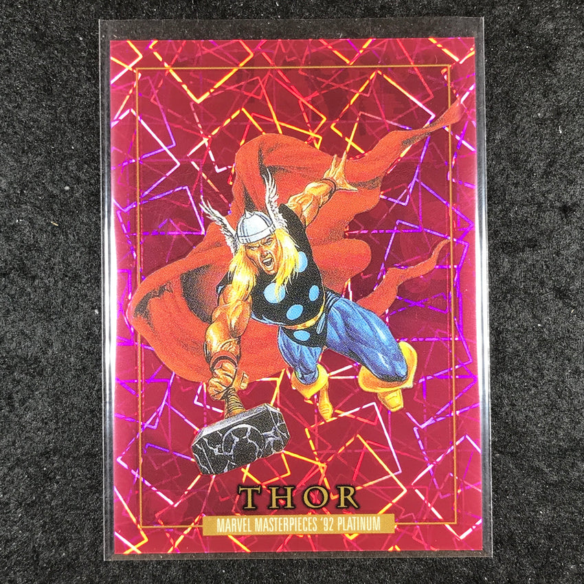 2024 Marvel Masterpieces '92 Platinum THOR Base Pink Laser 32/992 #92