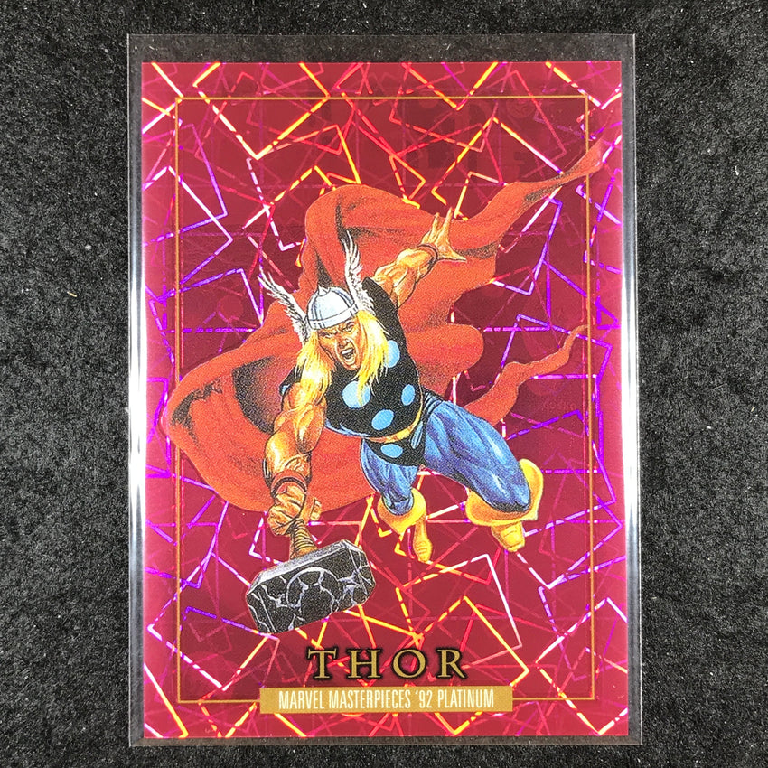 2024 Marvel Masterpieces '92 Platinum THOR Base Pink Laser 319/992 #92