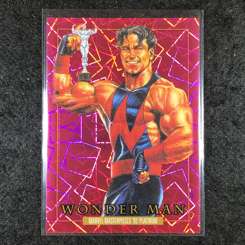 2024 Marvel Masterpieces '92 Platinum WONDER MAN Base Pink Laser 956/992 #93