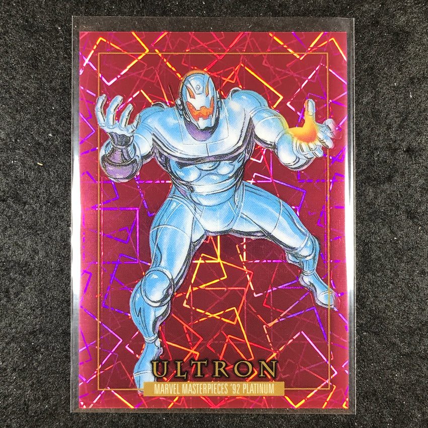 2024 Marvel Masterpieces '92 Platinum ULTRON Base Pink Laser 773/992 #98