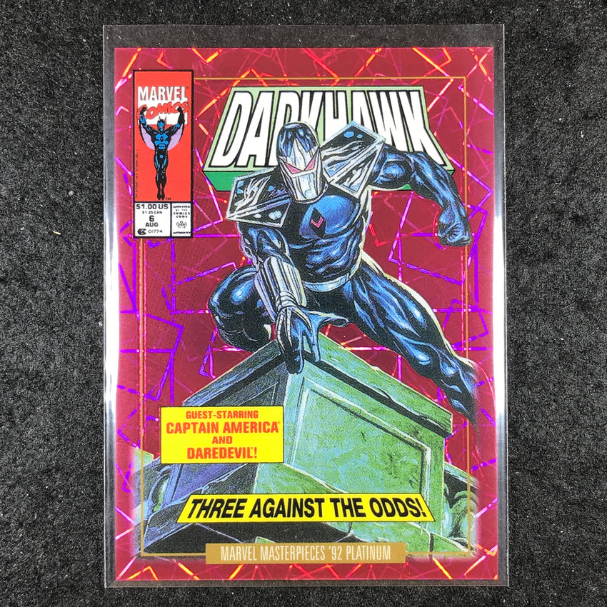 2024 Marvel Masterpieces '92 Platinum DARKHAWK Variant Pink Laser 419/692 #11