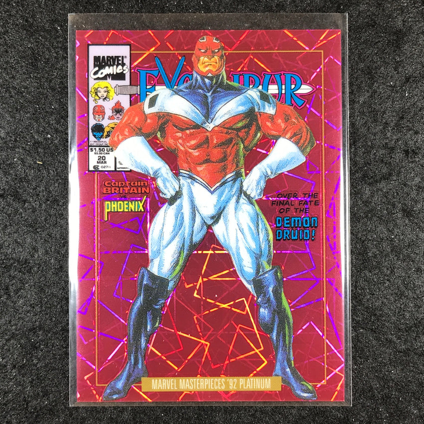 2024 Marvel Masterpieces '92 Platinum CAPTAIN BRITAIN Variant Pink 7/692 #15
