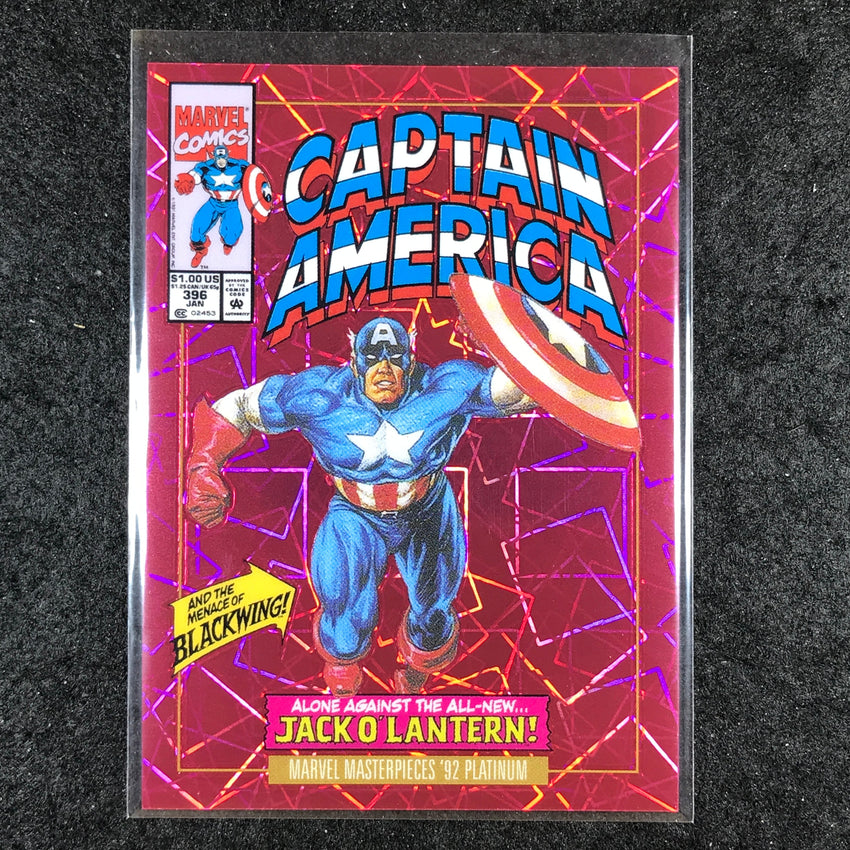 2024 Marvel Masterpieces '92 Platinum CAPTAIN AMERICA Variant Pink 623/692 #16