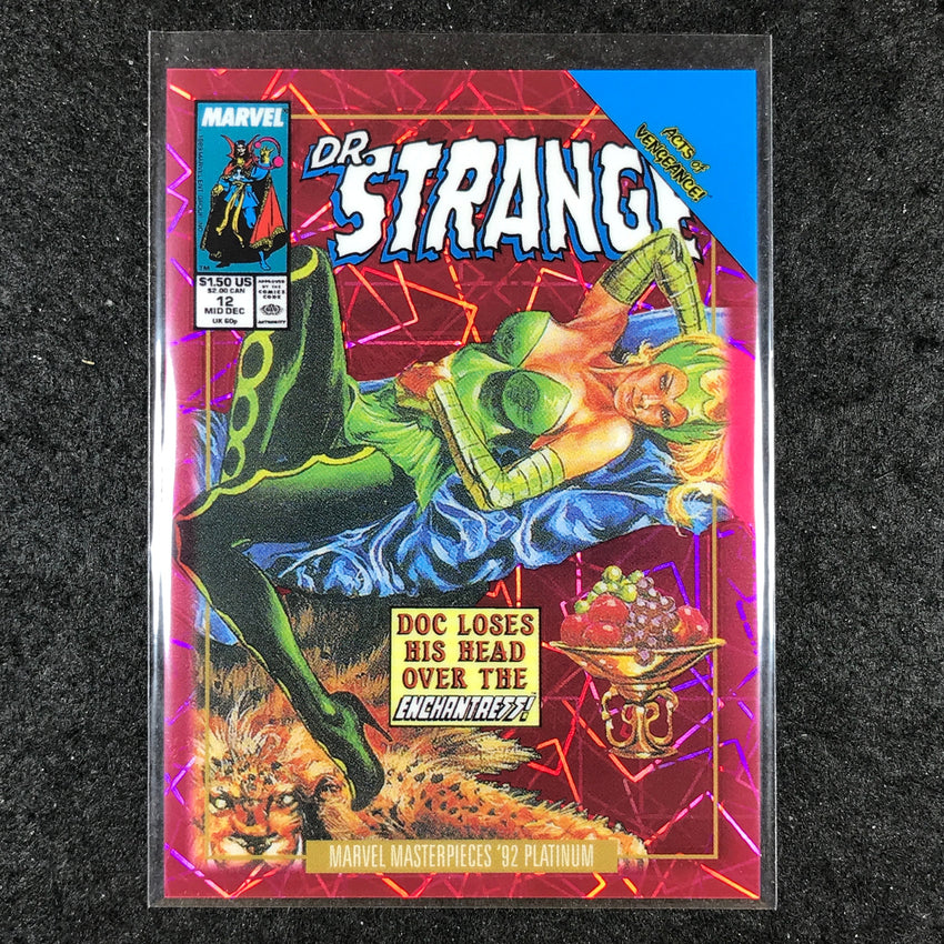 2024 Marvel Masterpieces '92 Platinum ENCHANTRESS Variant Pink Laser 166/692 #21