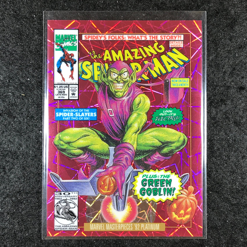 2024 Marvel Masterpieces '92 Platinum GREEN GOBLIN Variant Pink 398/692 #36