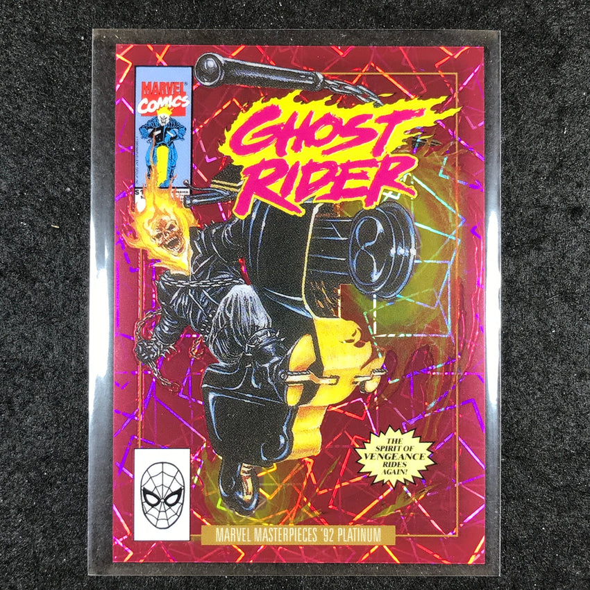 2024 Marvel Masterpieces '92 Platinum GHOST RIDER Variant Pink Laser 371/692 #37