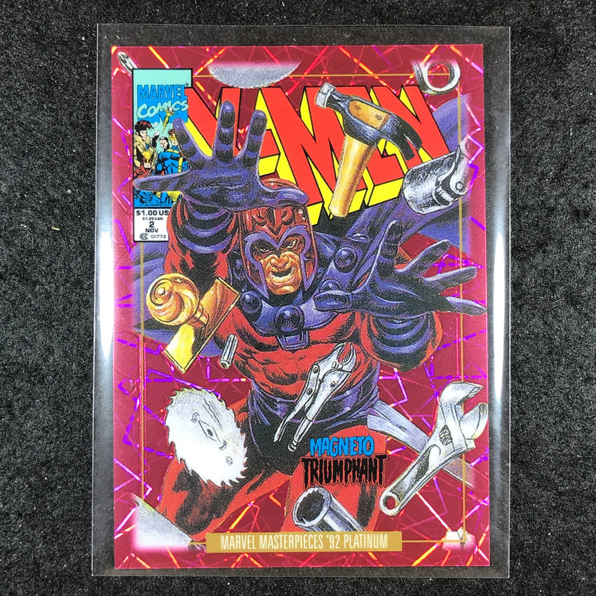 2024 Marvel Masterpieces '92 Platinum MAGNETO Variant Pink Laser 86/692 #49