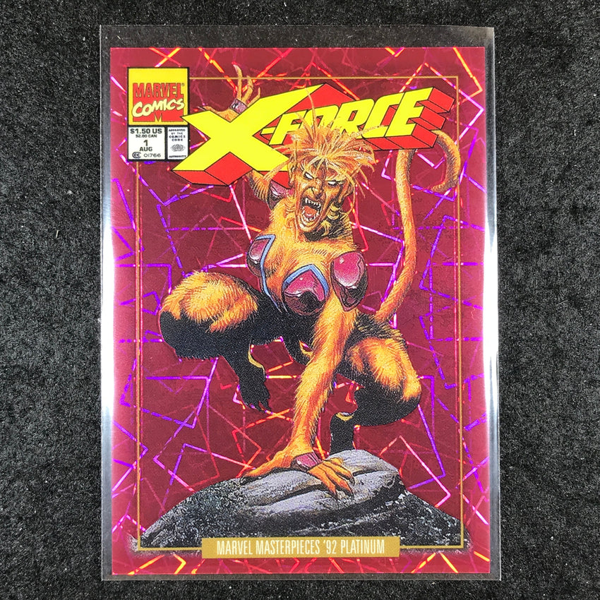 2024 Marvel Masterpieces '92 Platinum FERAL Variant Cover Pink Laser 371/692 #55