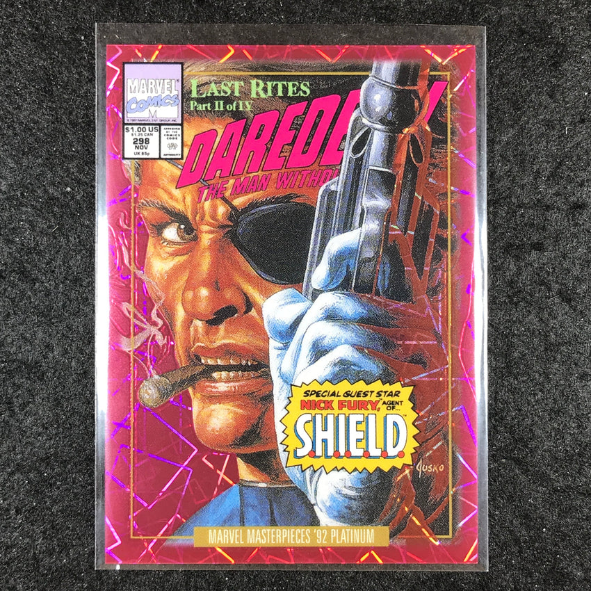 2024 Marvel Masterpieces '92 Platinum NICK FURY Variant Pink Laser 167/692 #64