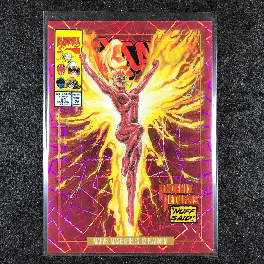 2024 Marvel Masterpieces '92 Platinum PHOENIX Variant Pink Laser 25/692 #67