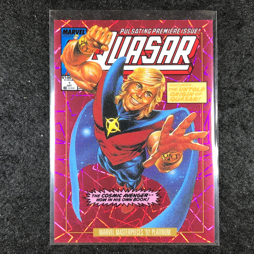 2024 Marvel Masterpieces '92 Platinum QUASAR Variant Cover Pink Laser 16/692 #72