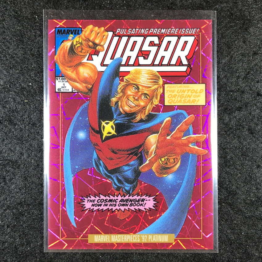 2024 Marvel Masterpieces '92 Platinum QUASAR Variant Pink Laser 416/692 #72