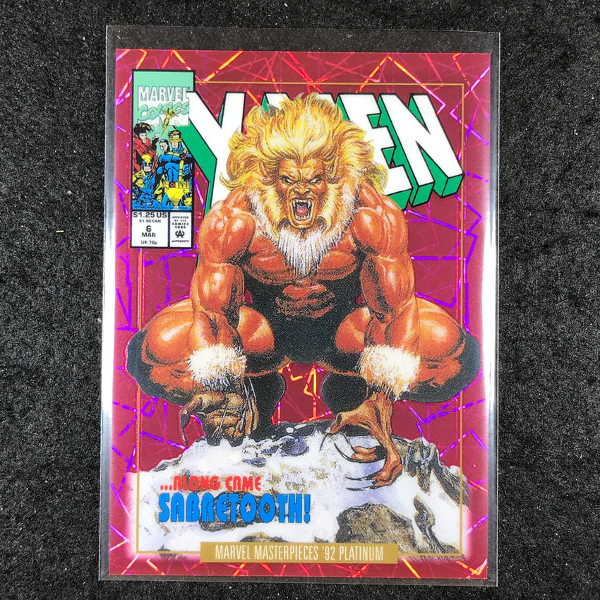 2024 Marvel Masterpieces '92 Platinum SABRETOOTH Variant Pink Laser 43/692 #78